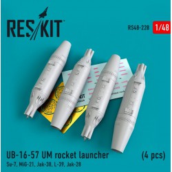 RESKIT RS48-0228 1/48 UB-16-57 UM rocket launcher (4 pcs) Su-7, Mig-21, Jak-38, L-39, Jak-28
