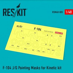 RESKIT RSM48-0005 1/48 F-104 J/G Pre-cut painting masks for Kinetic kit