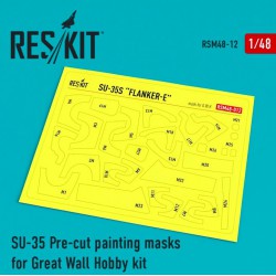 RESKIT RSM48-0012 1/48 Su-35 Pre-cut painting masks for Great Wall Hobby kit