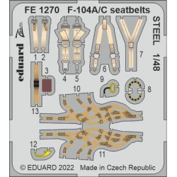 EDUARD FE1270 1/48 F-104A/C seatbelts STEEL