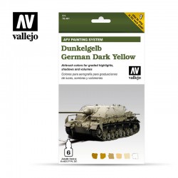 VALLEJO 78.401 Model Air Set AFV German Yellow Armour Painting System (6) AFV Color Modulation 8 ml.