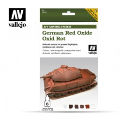 VALLEJO 78.411 Model Air Set AFV German Red Oxide Armour Painting System (6) AFV Color Modulation 8 ml.