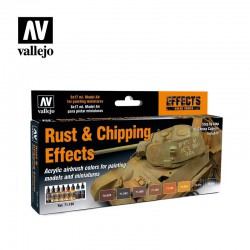 VALLEJO 71.186 Model Air Set Rust & Chipping Effects (8) Effects 8 Color Set 17 ml.