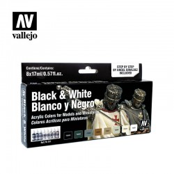 VALLEJO 70.151 Model Color Set Black & White (8) by Angel Giraldez Effects 17 ml.