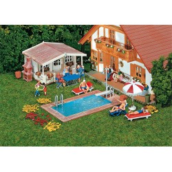 Faller 180542 HO 1/87 Swimming pool and utility shed