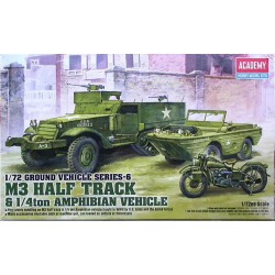 ACADEMY 13408 1/72 M3 Half Track & 1/4ton Amphibian Vehicle