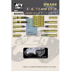 AFV CLUB AG35033 1/35 U.S. 75mm Gun Ammo Set (Brass)