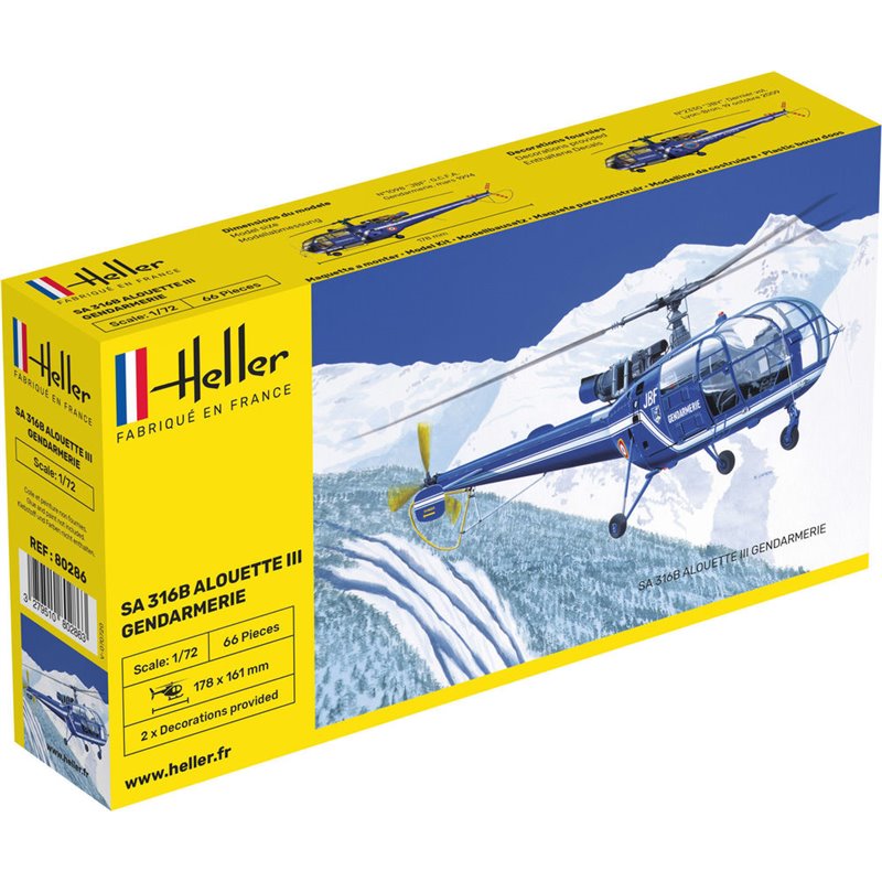 HELLER 80286 1/72 SA 316 Alouette III Gendarmerie