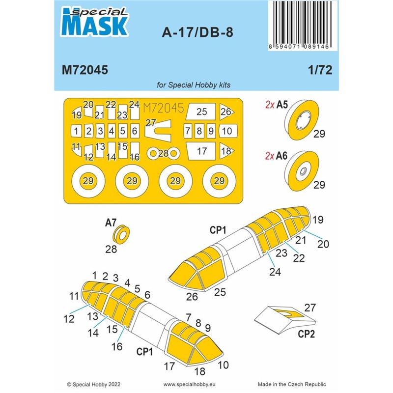SPECIAL MASK M72045 1/72 A-17/DB-8 MASK