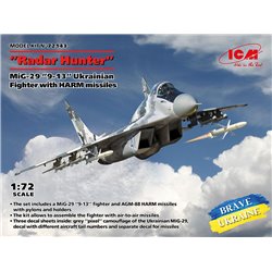 ICM 72143 1/72 Radar Hunter MiG-29 '9-13 Ukrainian Fighter with HARM missiles