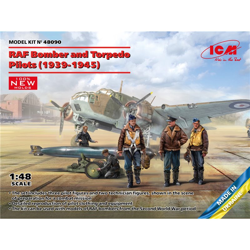 ICM 48090 1/48 RAF Bomber and Torpedo Pilots (1939-1945) 