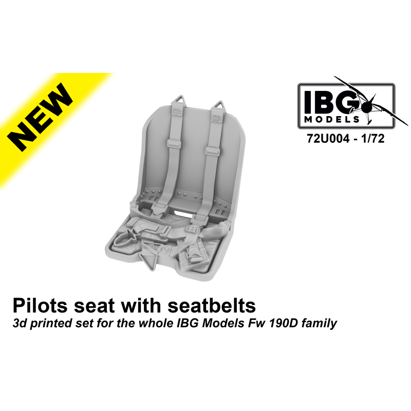 IBG MODELS 72U004 1/72 Pilot Seat with Seatbelts for Fw 190D - 3D printed set