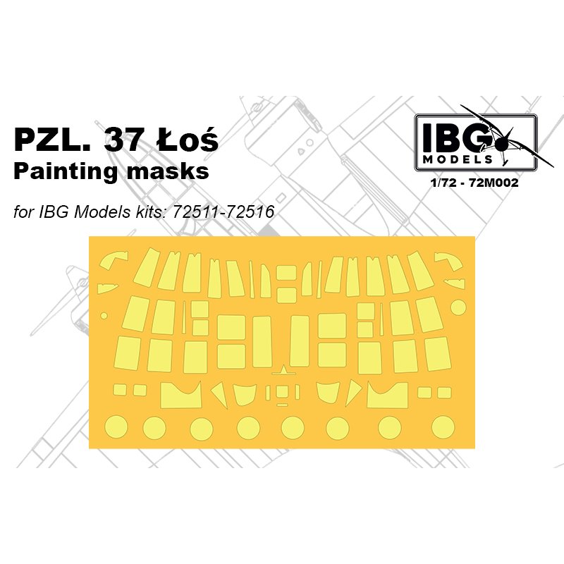 IBG MODELS 72M002 1/72 PZL.37 Łoś Painting Masks