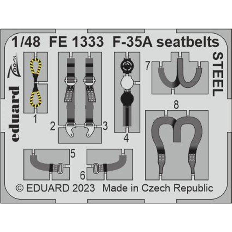 EDUARD FE1333 1/48 F-35A seatbelts STEEL for TAMIYA