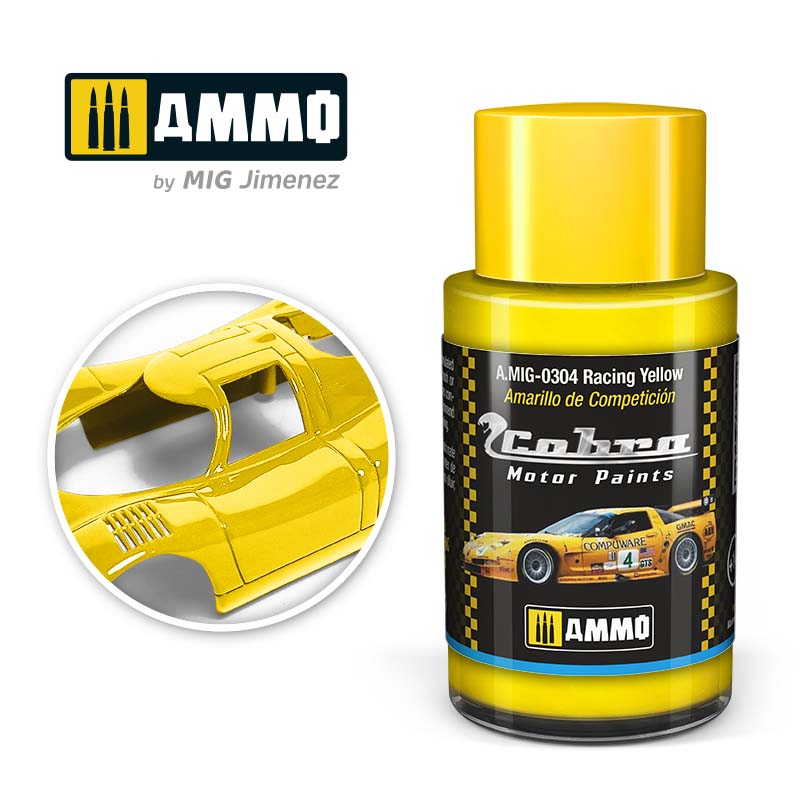 AMMO BY MIG A.MIG-0304 COBRA MOTOR PAINTS Racing Yellow 30 ml.