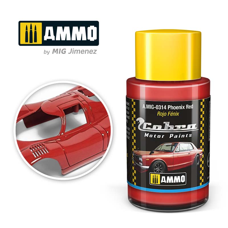 AMMO BY MIG A.MIG-0314 COBRA MOTOR PAINTS Phoenix Red 30 ml.