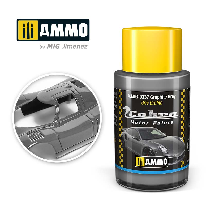 AMMO BY MIG A.MIG-0337 COBRA MOTOR PAINTS Graphite Grey 30 ml.