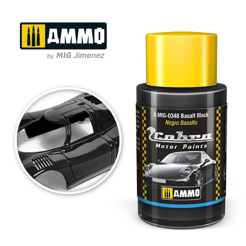 AMMO BY MIG A.MIG-0348 COBRA MOTOR PAINTS Basalt Black 30 ml.