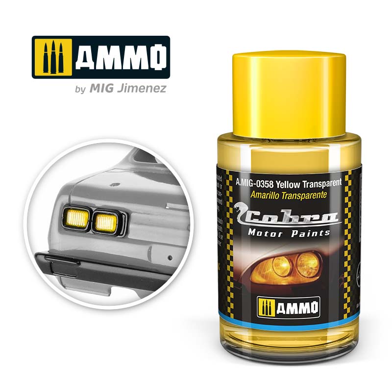 AMMO BY MIG A.MIG-0358 COBRA MOTOR PAINTS Yellow Transparent 30 ml.