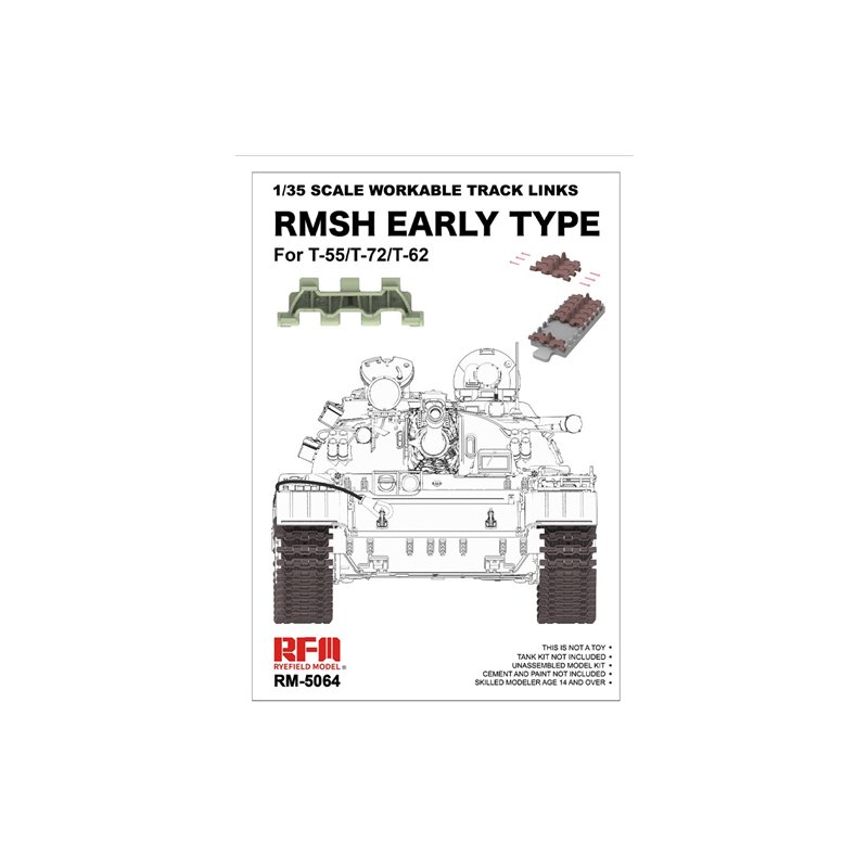 RYE FIELD MODEL RM-5064 1/35 Workable Track RMSH Early Type For T55/T62/T72
