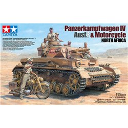 TAMIYA 25208 1/35 Panzerkampfwagen IV Ausf F & Motorcycle North Africa