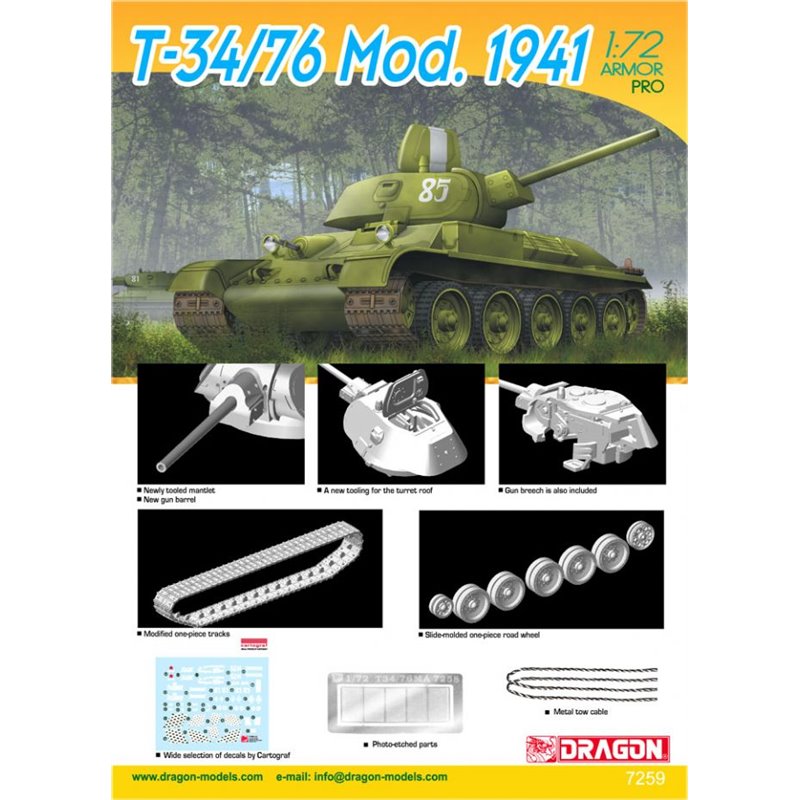 DRAGON 7259 1/72 T-34/76 Mod. 1941