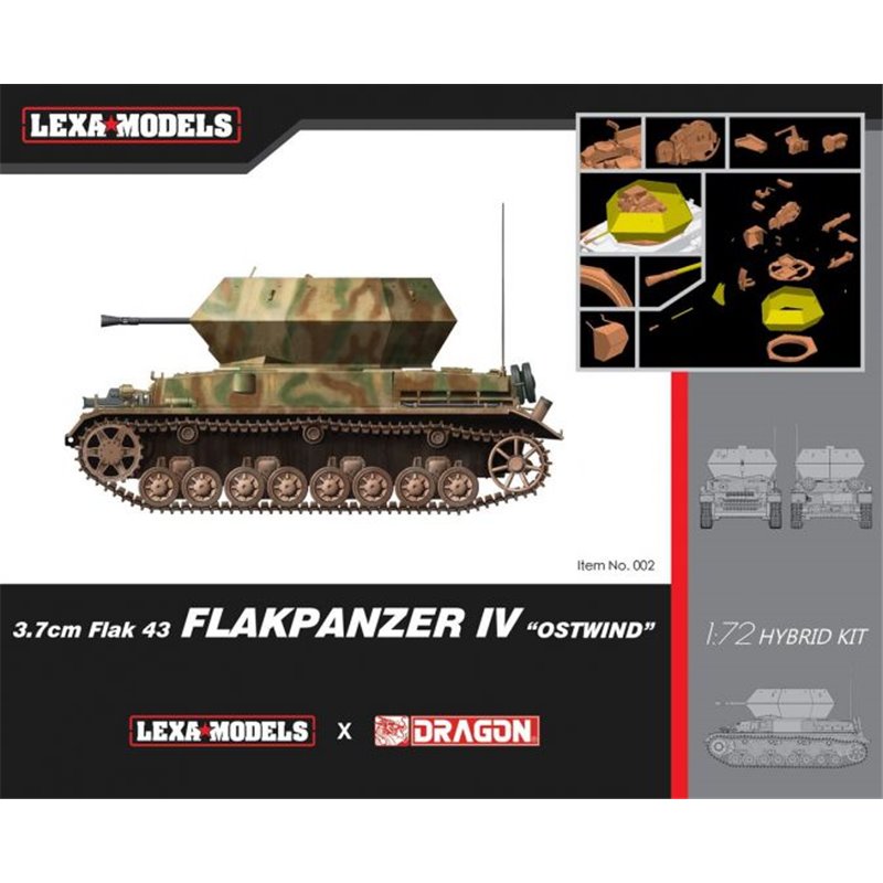 DRAGON 7535 1/72 3.7cm Flak 43 Falkpanzer IV Ostw