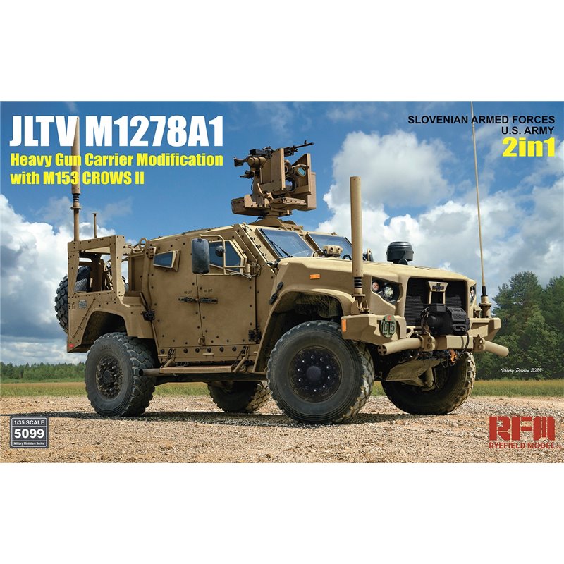 RYE FIELD MODEL RM-5099 1/35 JLTV M1278A1 Heavy Gun Carrier Modification with M153 Crows II US Army / Slovenian Armed Forces