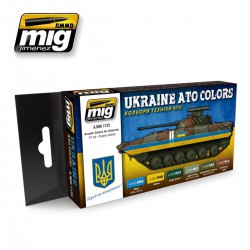 AMMO BY MIG A.MIG-7125 Set de 6 Flacons de Peinture Couleurs Ukrainiennes ATO 17ml