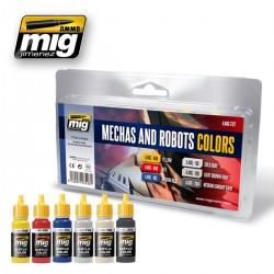 AMMO BY MIG A.MIG-7127 Set de 6 Flacons de Peinture Couleurs Pour Robots et Méchas 17ml