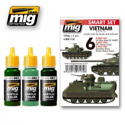 AMMO BY MIG A.MIG-7135 Set de 3 Flacons de Peinture Couleurs Vietnam 17ml