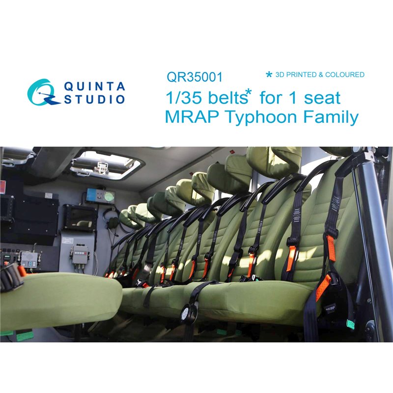 QUINTA STUDIO QR35001 1/35 MRAP Typhoon Family Belts for 1 Seat 3D-Printed & Coloured on Decal Paper (for All Kits)
