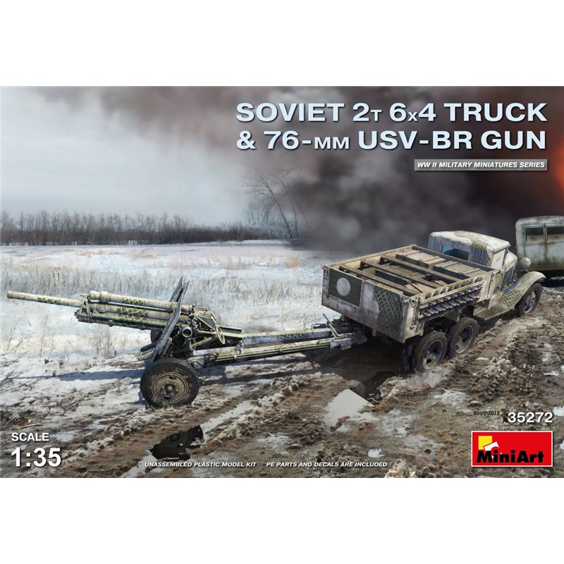 MINIART 35272 1/35 Soviet 2T 6x4 Truck & 76mm USV-BR Gun