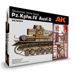 AK INTERACTIVE AK35504-B 1/35 Pz.Kpfw.IV Ausf.D Afrika Korps + 5 Figures German Tank Crew Afrika Korps