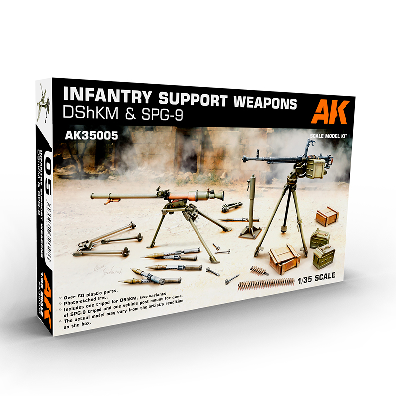 AK INTERACTIVE AK35005 1/35 Infantry Support Weapons DShKM & SPG-9