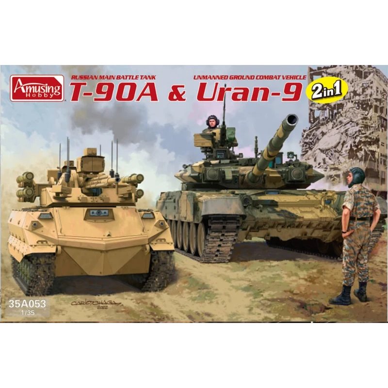 AMUSING HOBBY 35A053 1/35 T-90A & Uran-9