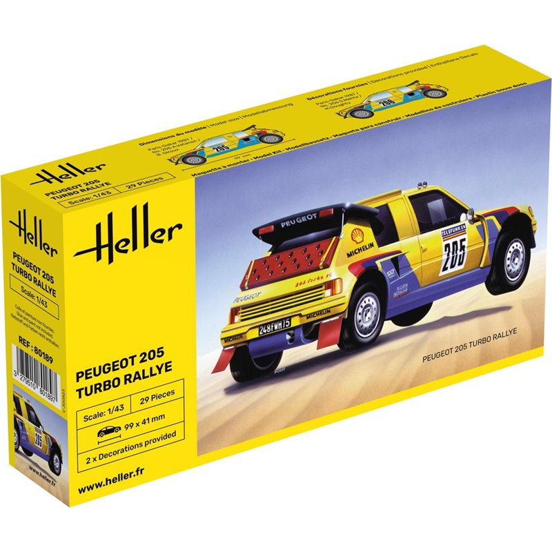 HELLER 80189 1/43 Peugeot 205 Turbo Rally