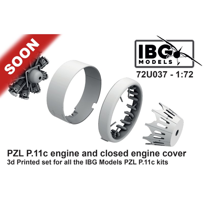 IBG MODELS 72U037 1/72 PZL P.11c engine and closed engine cover