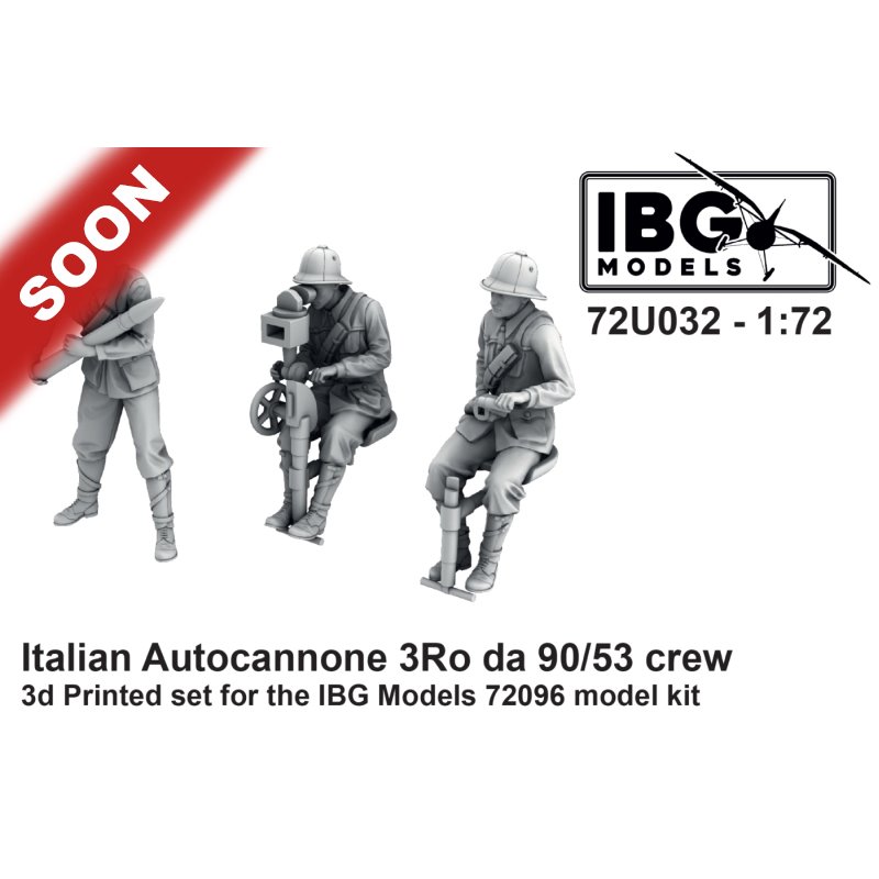 IBG MODELS 72U032 1/72 Italian Autocannone 3Ro da 90/53 crew