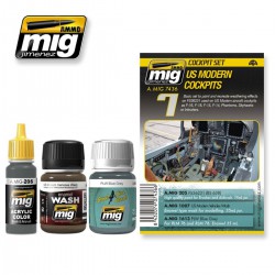 AMMO BY MIG A.MIG-7436 Vieillissement Kit Cockpits Modernes US – Weathering 3p