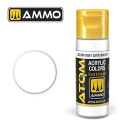 AMMO BY MIG ATOM-20001 ATOM COLOR Satin White 20 ml.