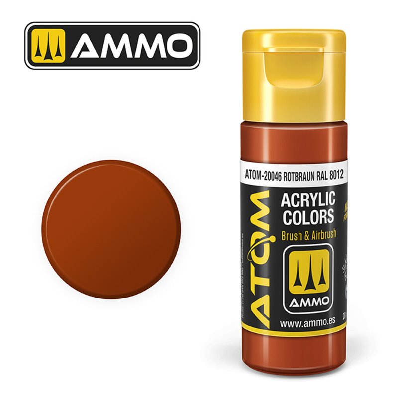 AMMO BY MIG ATOM-20046 ATOM COLOR Rotbraun RAL 8012 20 ml.