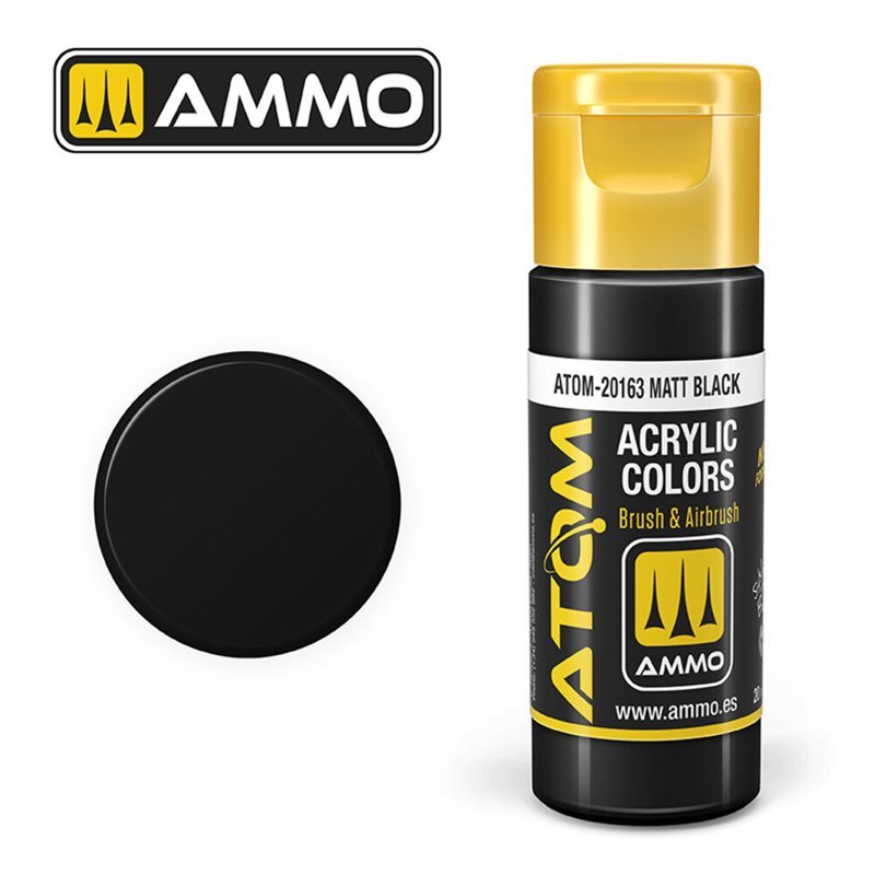 AMMO BY MIG ATOM-20163 ATOM COLOR Matt Black 20 ml.