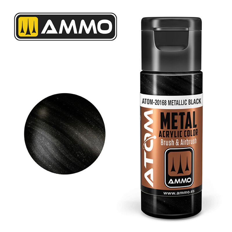 AMMO BY MIG ATOM-20168 ATOM METALLIC Black 20 ml.