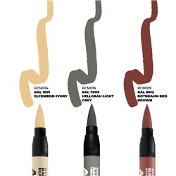 AK INTERACTIVE RCM107 REAL COLORS MARKERS German Tanks Interior Colors - Set 3 Real Colors Markers 