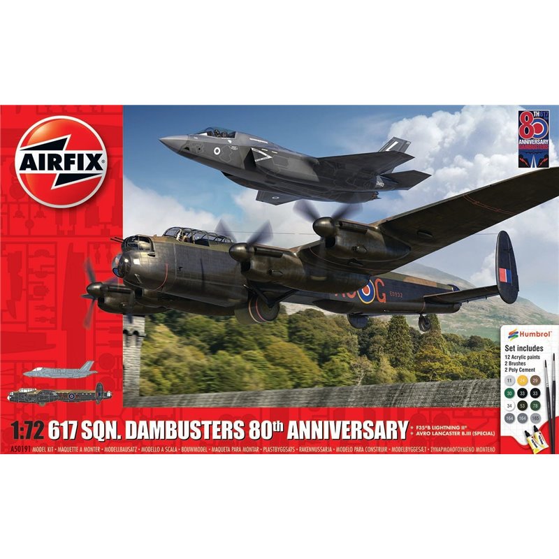 AIRFIX A50191 1/72 Lockheed F-35B Lightning II & Avro Lancaster B Mk.III (special) 617 Sqn. Dambusters 80th Anniversary