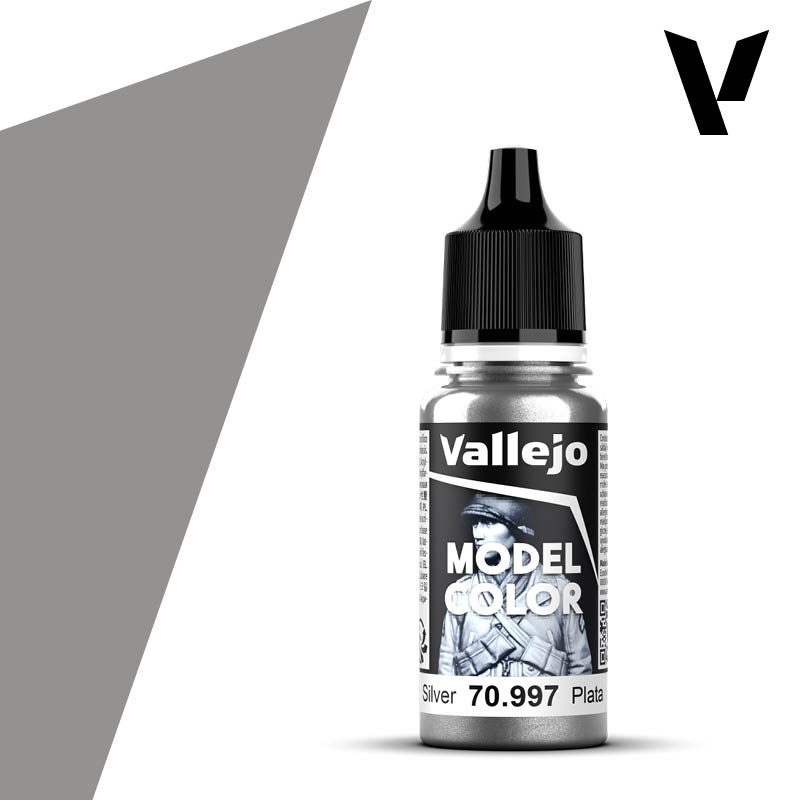 VALLEJO 70.997 Model Color 195 - Silver 18 ml. VALLEJO 70.997 Model Color 195 - Silver 18 ml.