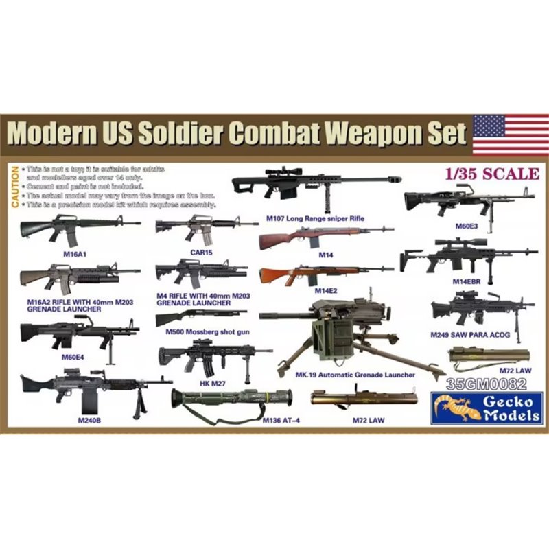 GECKO MODELS 35GM0082 1/35 Modern US Soldier Combat Weapon Set