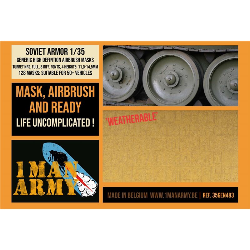1MANARMY 35GEN483 1/35 MASK for Soviet Turret Nrs Heights 11 - 14,5 mm