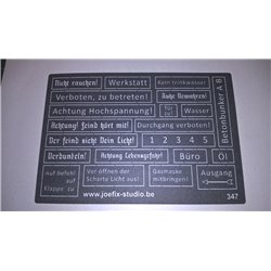 JOEFIX 347 Stencil: German Warning Text 1 22 gr.